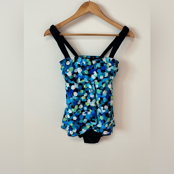 Maxine of Hollywood Women's Size 6 One Piece Swimsuit Blue - Picture 3 of 10